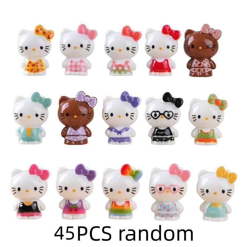 15/45PCS Colorful Cat Resin Desktop Decor DIY Desktop Decoration Office Cultural and Creative Healing Cute Gift