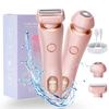 2 In 1 Portable Electric Lady Shaver IPX7 Waterproof Painless Bikini Trimmer Hair Removal Razor for Women