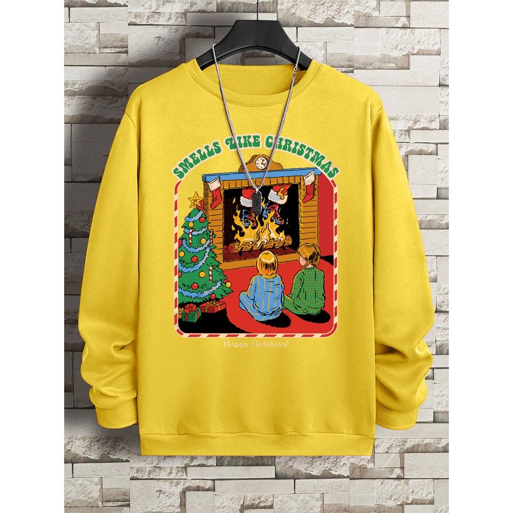 Smells Like Christmas Смешные комиксы Мужские свободные толстовки Большие флисовые мужские осенние свободные толстовки с капюшоном Модные толстовки с капюшоном
