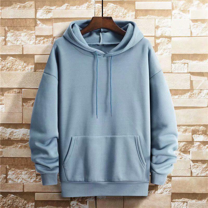 Толстовка свободного кроя Unisex Plus Velvet - весна/осень в корейском стиле, однотонная