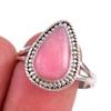 Натуральный розовый опал драгоценный камень 925 цельное стерлинговое серебро ювелирное кольцо размер 9 a2j58