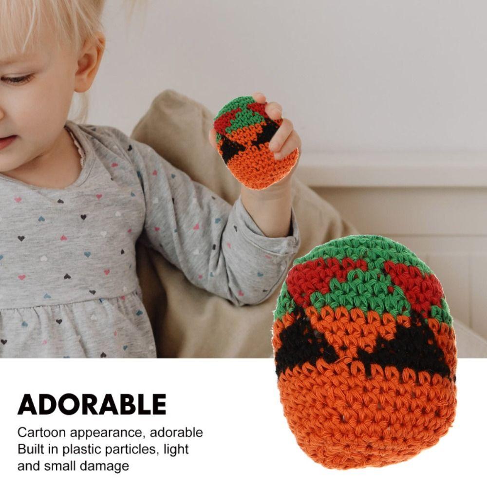 1/3/6/12Pcs Multicolored Foot Bag Crochet Balls Geometric Pattern Crochet Kick Sack Outdoor Toy