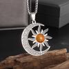 No Fading Sun and Moon Frame Jewelry Pendant Stainless Steel Fashion Light Luxury Color Protection Necklace Titanium Steel