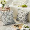 Simple Geo Inlay Pattern Cushion Cover Natural Linen Organic Fabric Double-Sided Printing Breathable Perfect For Home Decor