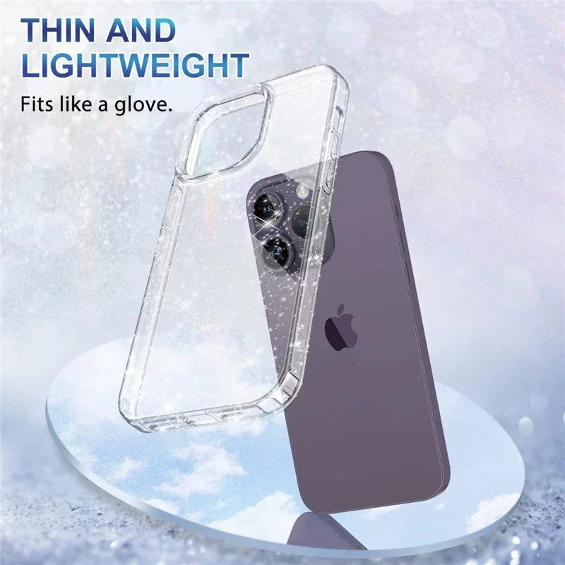 Прозрачный блестящий чехол со стразами для IPhone 17 Air 14 13 11 15 16 Pro Max 12 Mini XS Plus 17Air 17Pro IPone Женский чехол для девушек