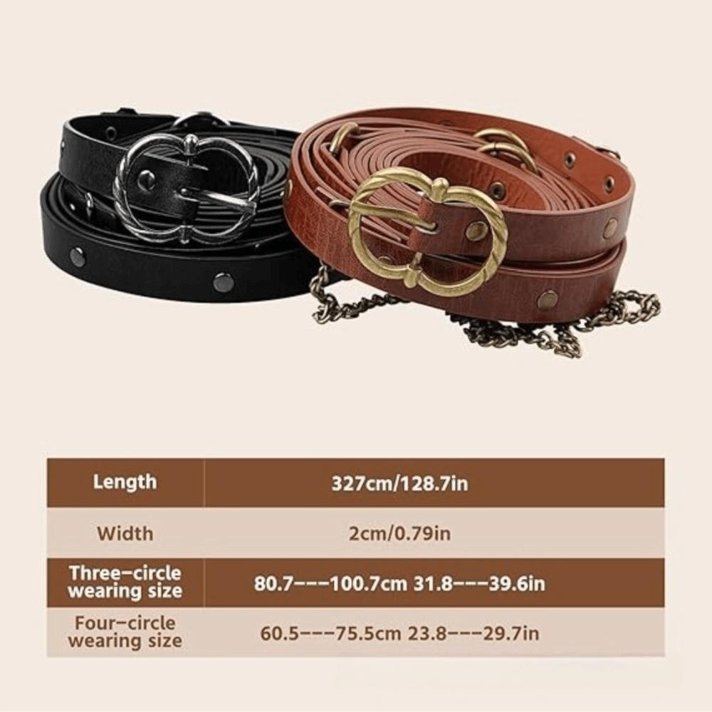 Metal Pin Buckle Viking Waist Belts Adjustable Chain Belt  Dress Wear