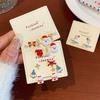 Festive Winter Cartoon Santa & Snowman Bow Stud Earrings for Women - Silver Needle Holiday Jewelry