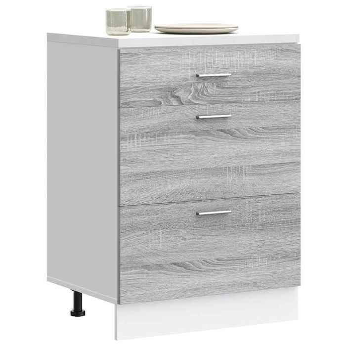 VidaXL Base Kitchen Cabinet "Lyon" Sonoma Grey Engineered Wood 854255