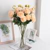 European 3-Head Peony Artificial Flower, Western Rose Design for Home & Wedding Decoration (MW51010)