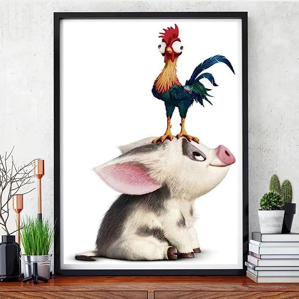 11.8x15.7 Inch 5D DIY Diamond Painting, Pig, Embroidery Set, All Water Diamond Painting, Handmade Home Decoration Gift