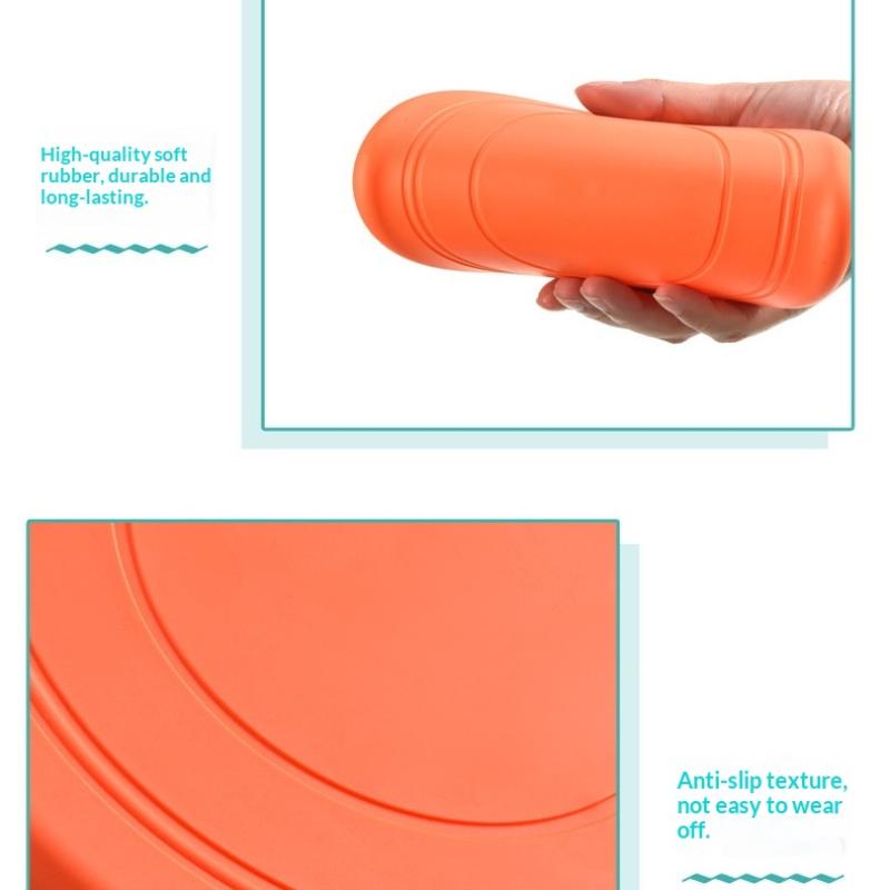 Durable Dog Flying Disc Tear Resistant Soft Rubber Pet Training Toy Perfect for Interactive Outdoor Games