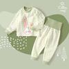 Jingqi Pure Cotton Baby Autumn Pajama Set with High Waist Belly Protection - Warm Children's Underwear