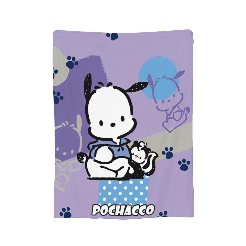 Pochacco Cute Blue Flannel blanket Cartoon Dog Awesome Throw blanket for Bed Sofa Couch 125*100cm Bedspreads,