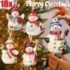 Набор из 18 рождественских подвесок, мультяшное деревянное украшение в виде снеговика с шнурком, праздничное украшение для рождественской вечеринки дома, сделай сам