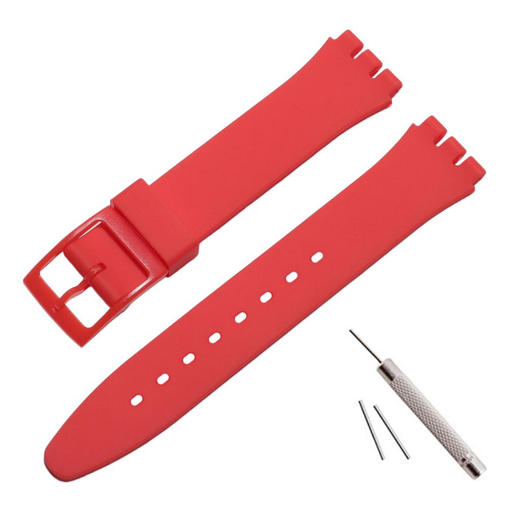 Силиконовый ремешок для часов 16 мм 17 мм 19 мм 20 мм для Swatch Цветной спортивный ремешок Резиновый сменный браслет Аксессуары для часов