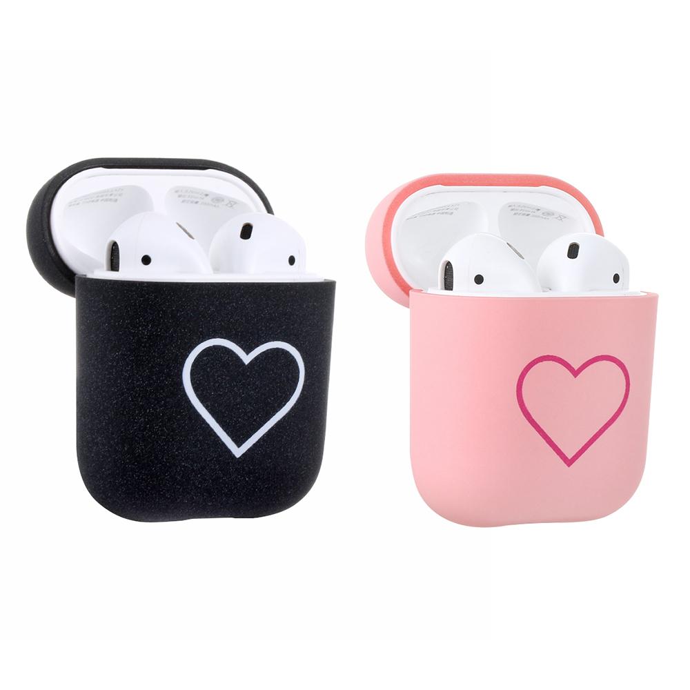 New Matte Couples Love Heart Hard PC Case For Apple Airpods Protective Cover