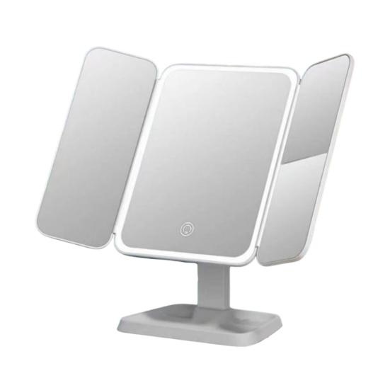 Yousheng 1 комплект косметического зеркала со светодиодной подсветкой косметического зеркала с сенсорным управлением, перезаряжаемого тройного зеркала для макияжа, набора для дома