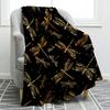 Пледы с изображением стрекоз для девочек и мальчиков, роскошные, с золотой стрекозой, для взрослых, теплые, легкие, фланелевые, мягкие, уютные, для кровати