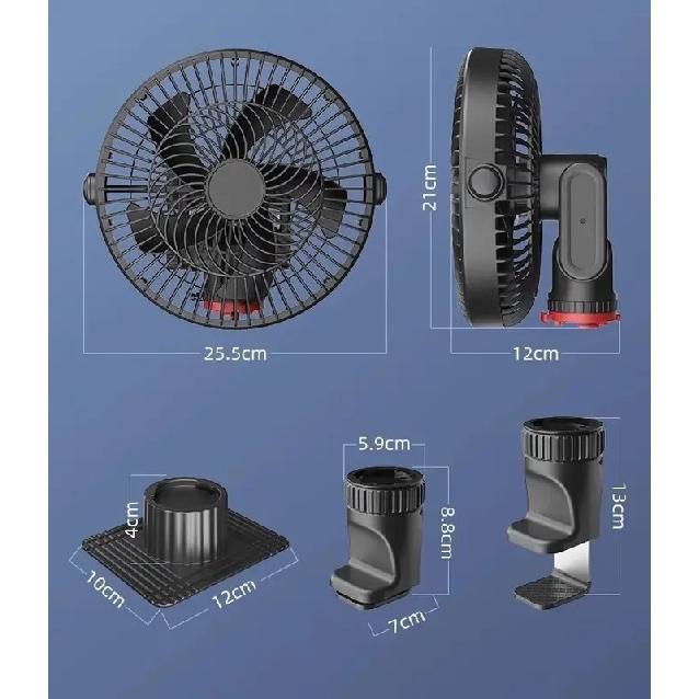 Car Fan Strong Cooling & Quiet Wall Mounted Foldable Fan for Truck Office Dormitory Bathroom & Kitchen