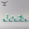 Auratic Madam Ceramic West Lake Blue 17-Piece Tea Set