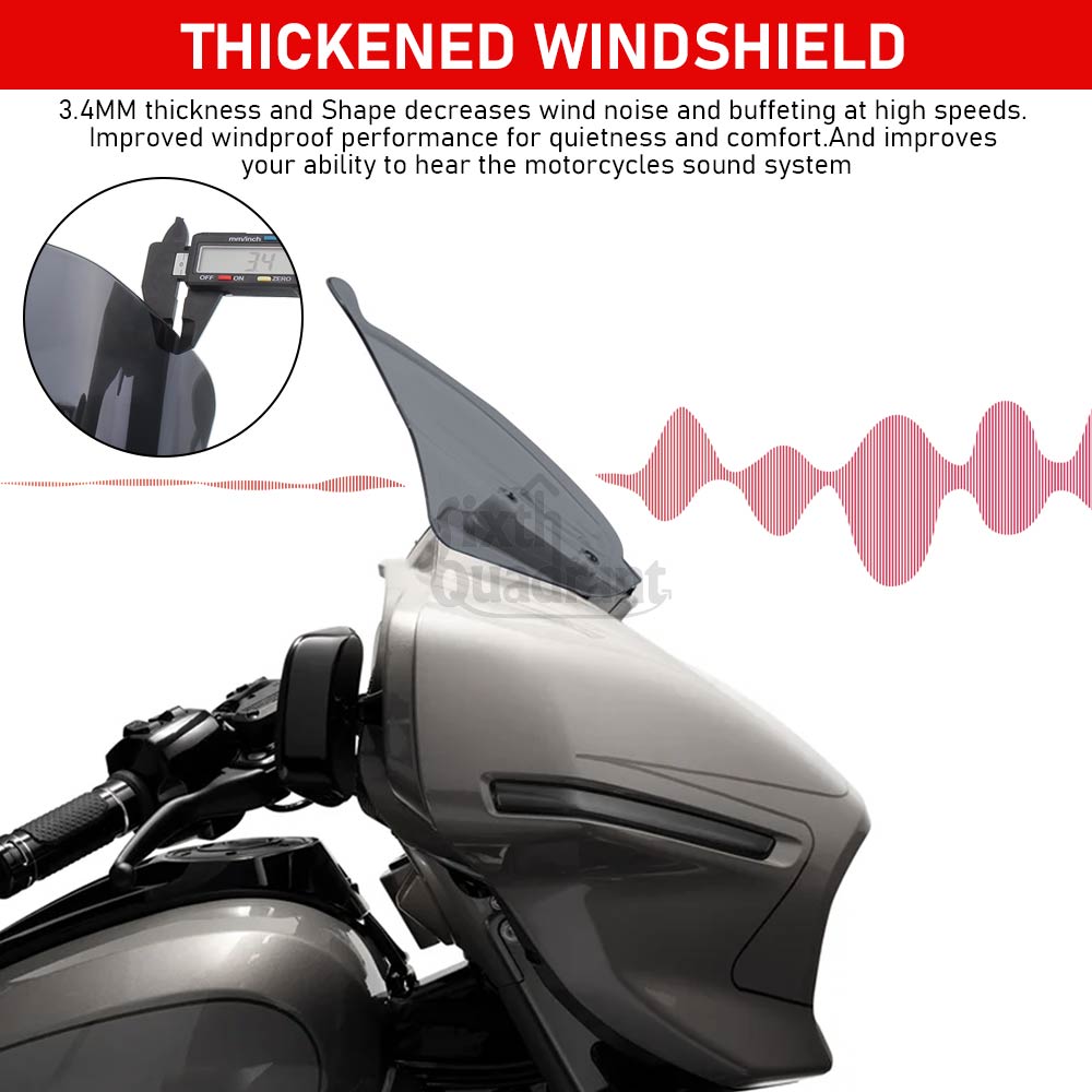 Для моделей Harley Street Glide FLHX/I 2024 2025 - более поздних Мотоциклетные аксессуары 1 шт. Ветровые стекла Ветровое стекло 14 дюймов АБС-пластик