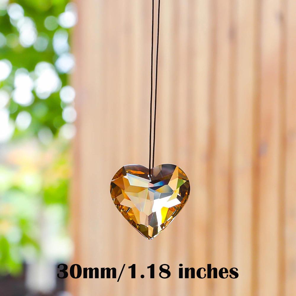 45mm Hanging Heart Suncatcher Prism Pendant Crafts for Home Office Garden Decoration Rainbow Maker Window Pendant 2025 Xmas Gift