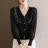 Knitted Sweater Women's Autumn New Shirt Small Shirt Doll Collar Age-reducing Lantern Sleeve Bottoming Sweater