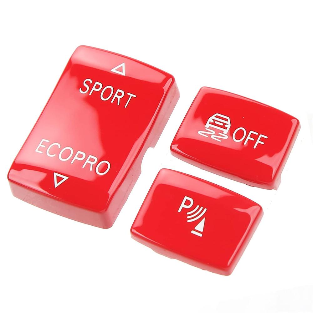 Gear mode button stickers for BMW 1234 series red 3 pieces