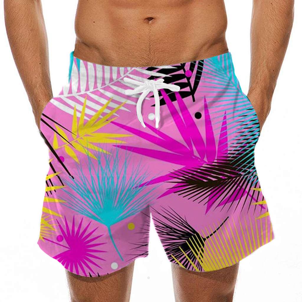 Модные мужские гавайские пляжные спортивные повседневные шорты с ремешками и брюками
