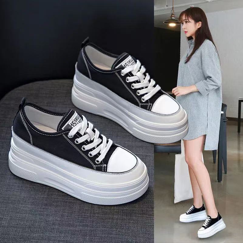 Small Canvas Shoes Women's Spring 2025 New Versatile Breathable Muffin Thick Sole Heightening Women's Shoes Casual Board Shoes