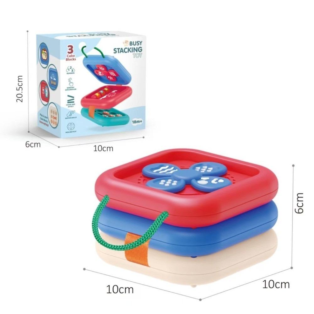 1 Set Fine Motor Training Busy Cube Stacking Toy Smooth Edge Sensory Hexahedron Toy Travel Toy