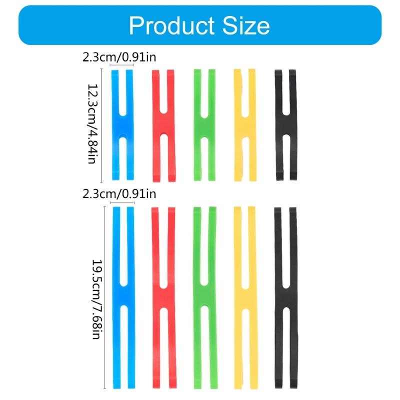 10Pcs Elastic H Bands Strap for Book Binding, Art Projects & Outdoor, Multicolors Silicone Rubber Bands H Bands,  2 Size