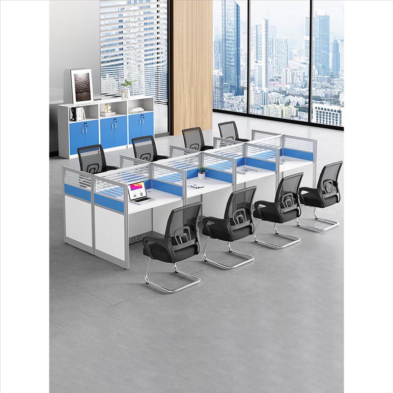 Two-Person Wooden Office Screen Desk