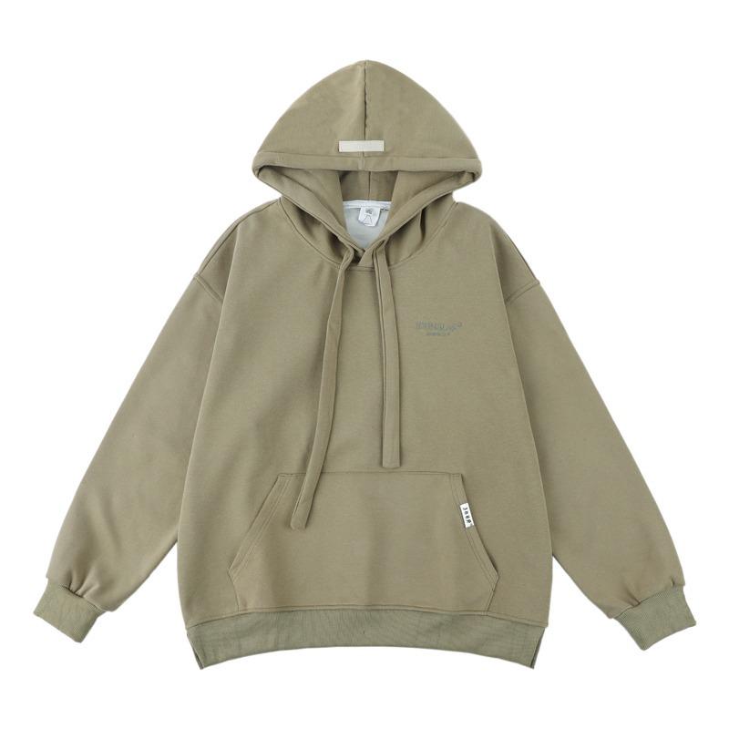 Huamian Men's Heavyweight Hooded Sweatshirt - New Autumn/Winter, Velvet Lined, Trendy American Style, Loose Fit