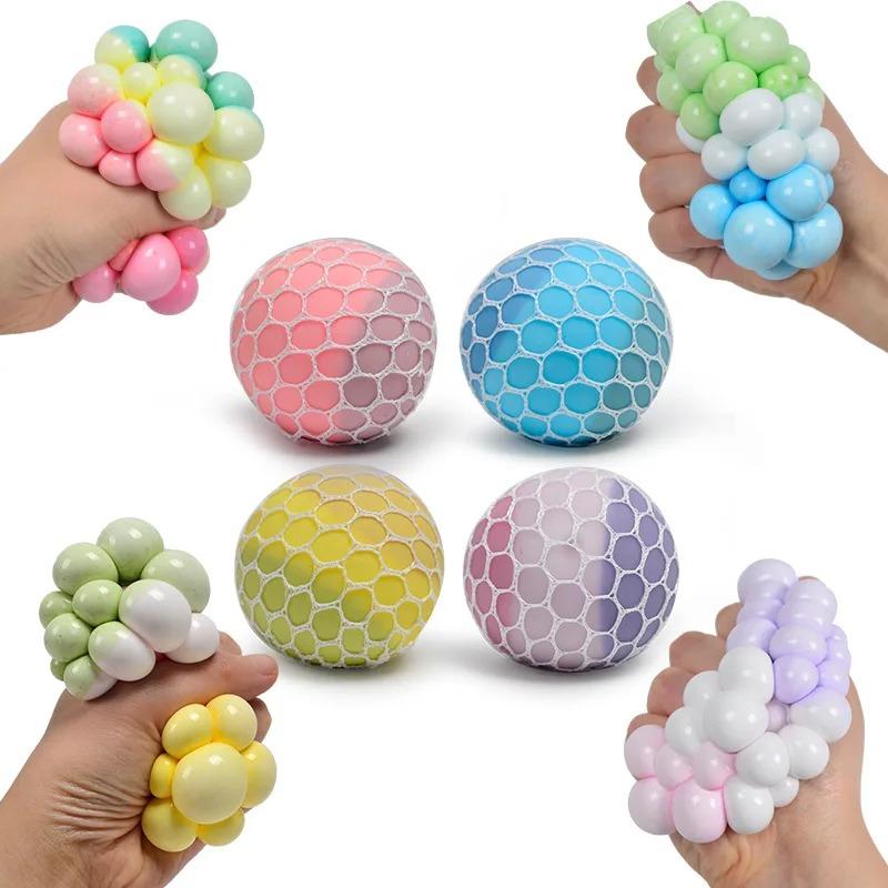 Rainbow Bead Stress Ball Squishy Balls Fidget for Adults Stress Relief Sensory Sticky Balls Squeeze Balls Party Favors & Gifts
