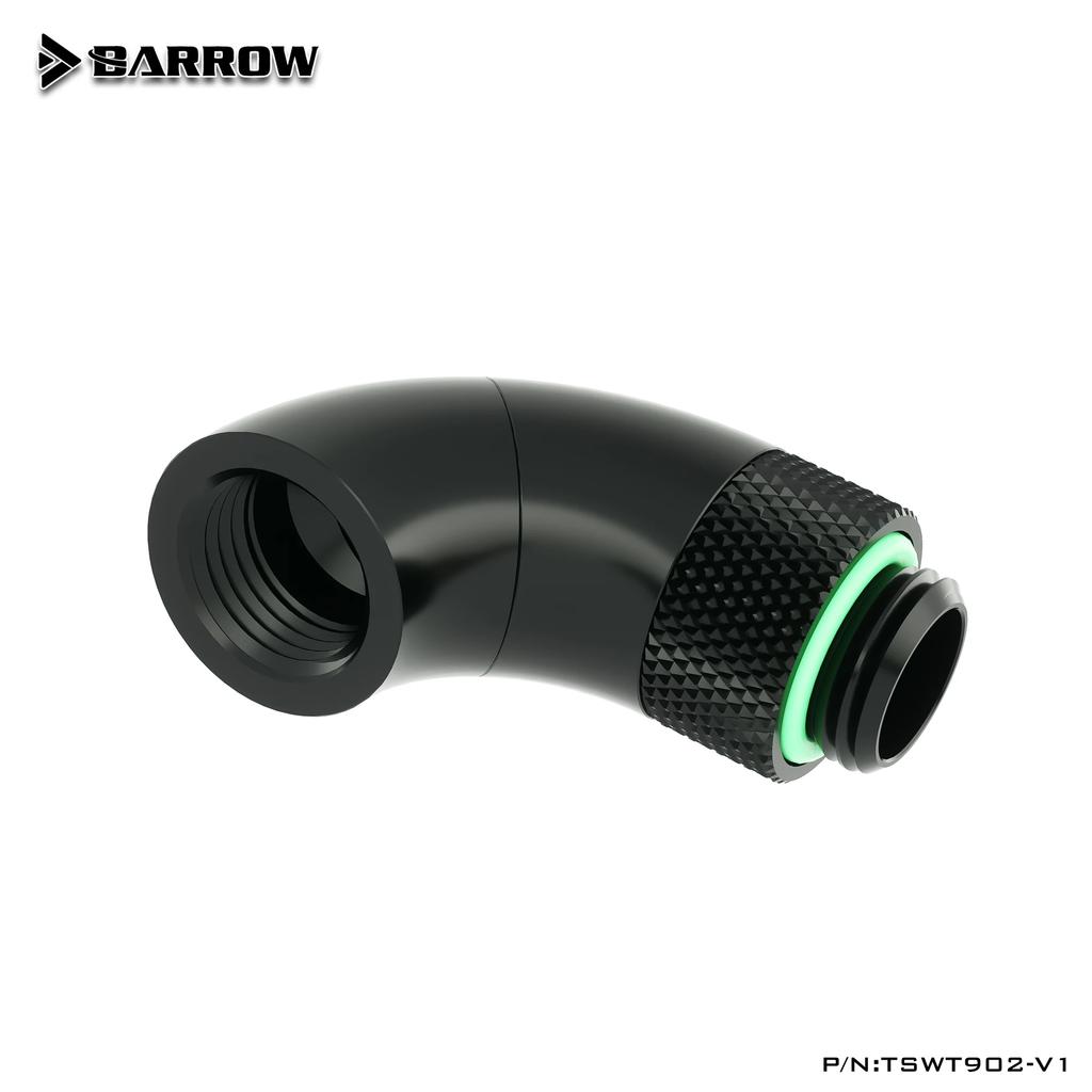 Barrow Rotatable Adapter Snake Fitting 2-3-4 90 180 Degree Multi-Angle Shape, 360 D (M-FG1/4'') For Computer Water Cooling