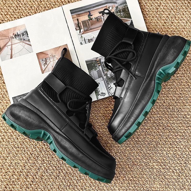 Ботинки мартинсы кожаные ботинки платформа осень и зима новые мужские ботинки зимние ботинки мужские ботинки мартинсы