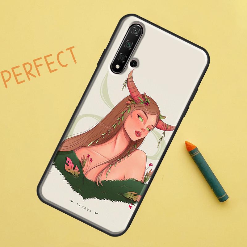 Чехол для Huawei Nova Y91 Y70 Y72 Y73 Y60 Y90 Y61 8i 7i 11i 12i 12s 9 10 SE P20 P30 P40 Lite со знаком зодиака Дева Скорпион Телец