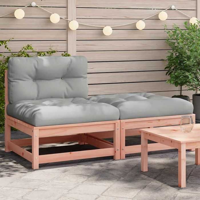 VidaXL Garden Sofa Without Armrests with Cushions and Footrest, Seat with Backrest, Patio Terrace Furniture 838131