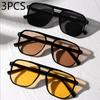 3PCS Women Square Rivets Fashion Sunglasses Set Beach Accessories For Women Glasses Shades