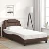 VidaXL Viana Bed Frames Without Mattress, Upholstered Bed with Cushion, Single Bed, Adult Bedroom Bed, Modern, Brown 100x200 3208077