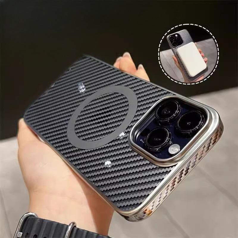 Магнитная адсорбция Подходит для чехла для мобильного телефона Apple 16promax IPhone 15 Прозрачный Все включено Жесткий набор 14 комплектов