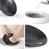 Черная меламиновая антипадающая тарелка для обеда, круглая еда, закуски, суши, стейк, поднос, десерт, чай, столовая посуда, тарелка, кухонные принадлежности