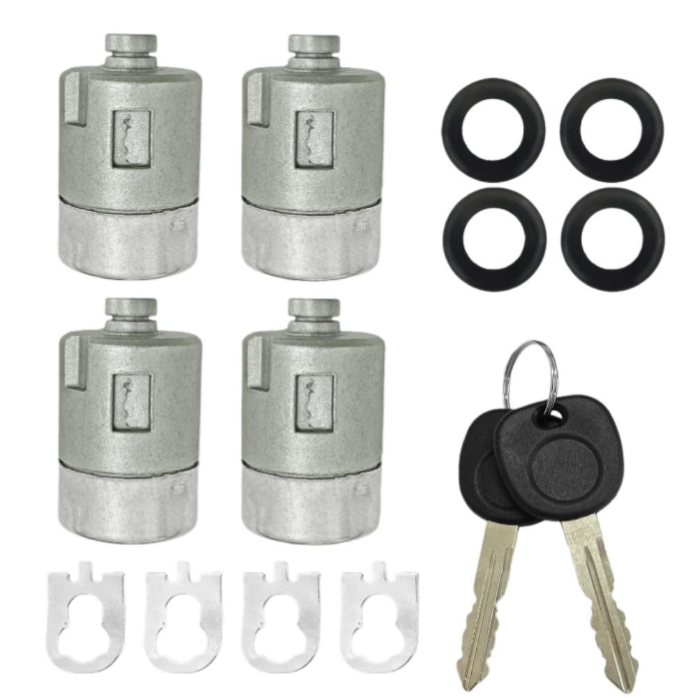4x Door Lock Cylinder & 2 Keys For 01-10 Chevrolet Express 1500-3500 Blazer S10