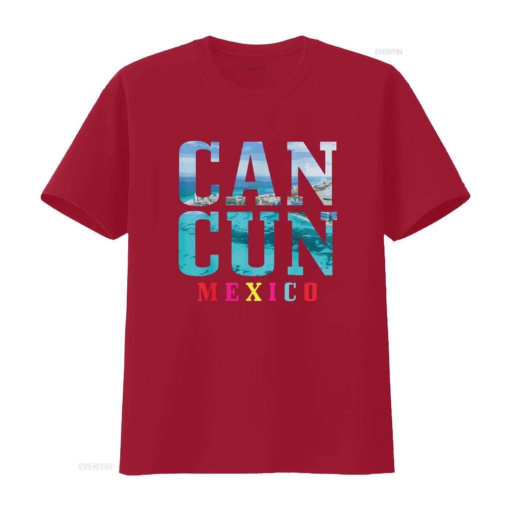 Womens Cancun Mexico Beach Summer Vacation Souvenir T Shirt vintage Washed Stretched graphic Soft Slightly Unisex Breathable