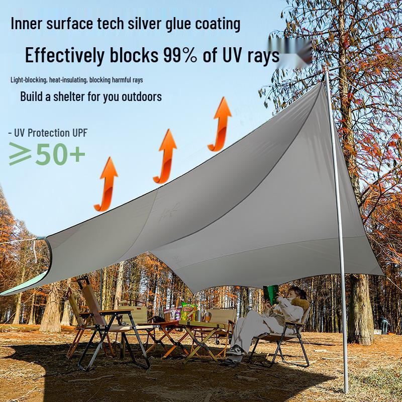 Jiang Hong Butterfly Canopy Tent: Rainproof Sunshade for 10-15 People - Ideal for Camping and Beach Picnics
