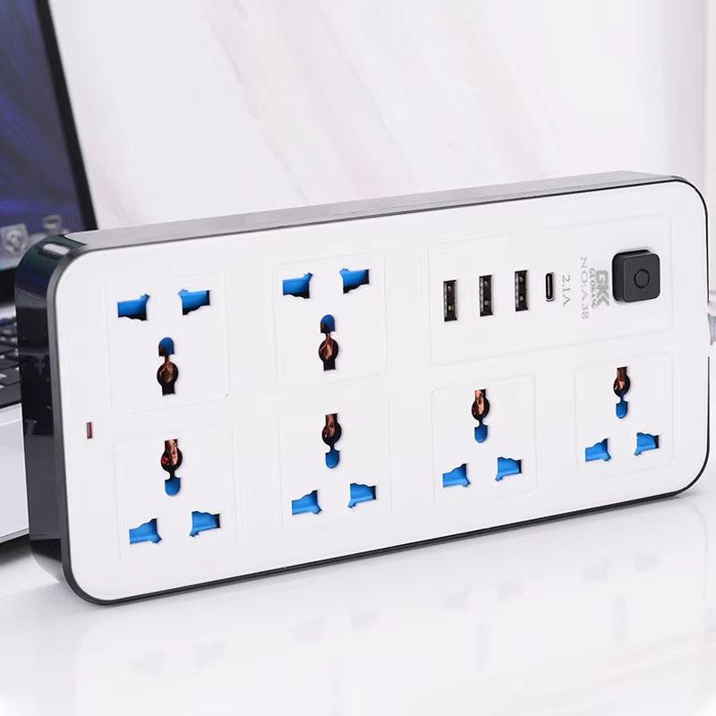 Универсальная вилка Power Multi Tap для розеток EU, US, UK, с удлинителем 1,8 м, портом USB переменного тока типа C, зарядной электрической розеткой