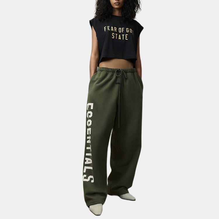 Fear of God Essentials Осень24 НАЗАД В ШКОЛУ Флисовые Свободные Брюки-джоггеры 'Оливковый' Мужские 130BT244325F