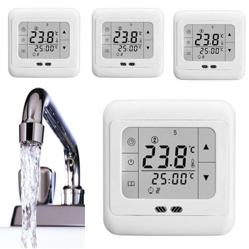 Touch Screen White Digital Thermostat Programmable Temperature Controller Heating Thermoregulator Intelligence