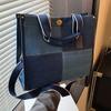 Denim Bag Women's New Casual Tote Bag Large-capacity Commuting Shoulder Messenger Bag Color Matching Handbag